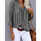 R&B | Elegante Lässige Gestreifte Bluse Für Damen
