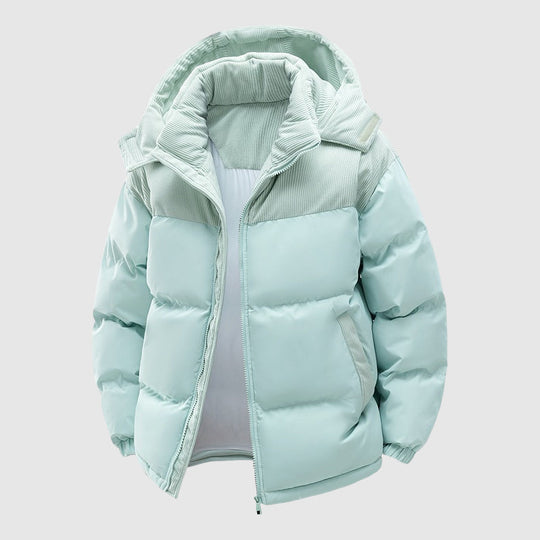 R&B | Gequiltete Relaxed Fit Pufferjacke Kapuze mit Reißverschluss Herrenjacke