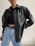 R&B | Lederjacke mit langen Ärmeln