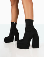R&B | Schwarze Nylon-Stiefeletten