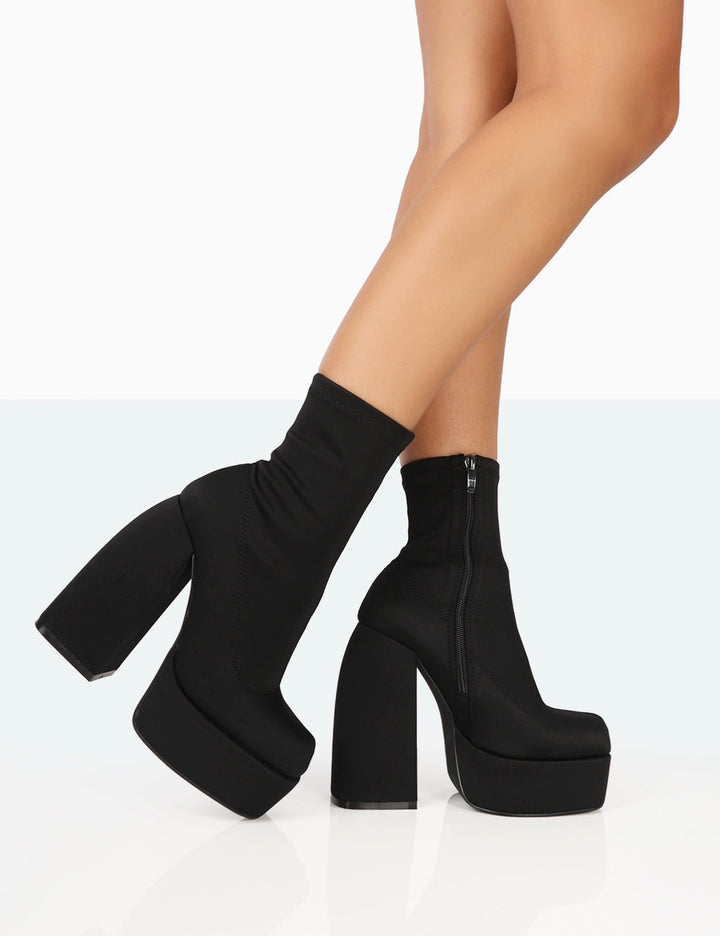 R&B | Schwarze Nylon-Stiefeletten