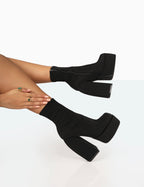 R&B | Schwarze Nylon-Stiefeletten