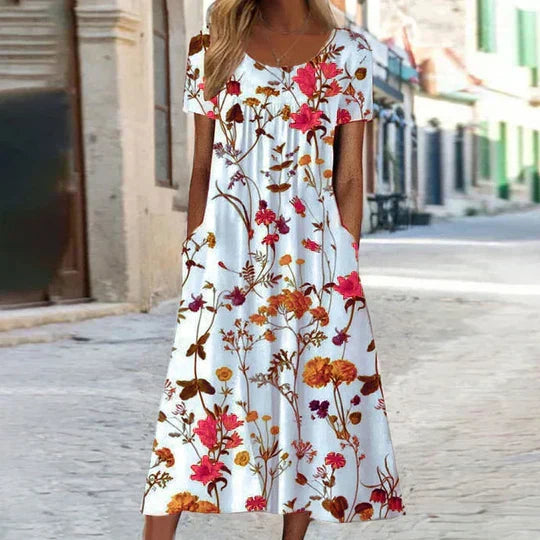 R&B | Blumiges Midi Elegante Sommerkleider Damen