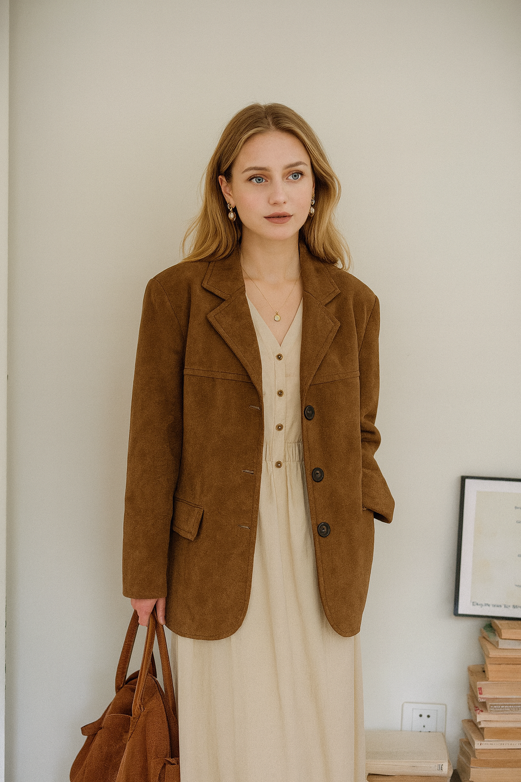 R&B | Brauner Wildleder Vintage-Blazer