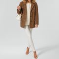 R&B | Braune retro Jacke mit langen Ärmeln Alina