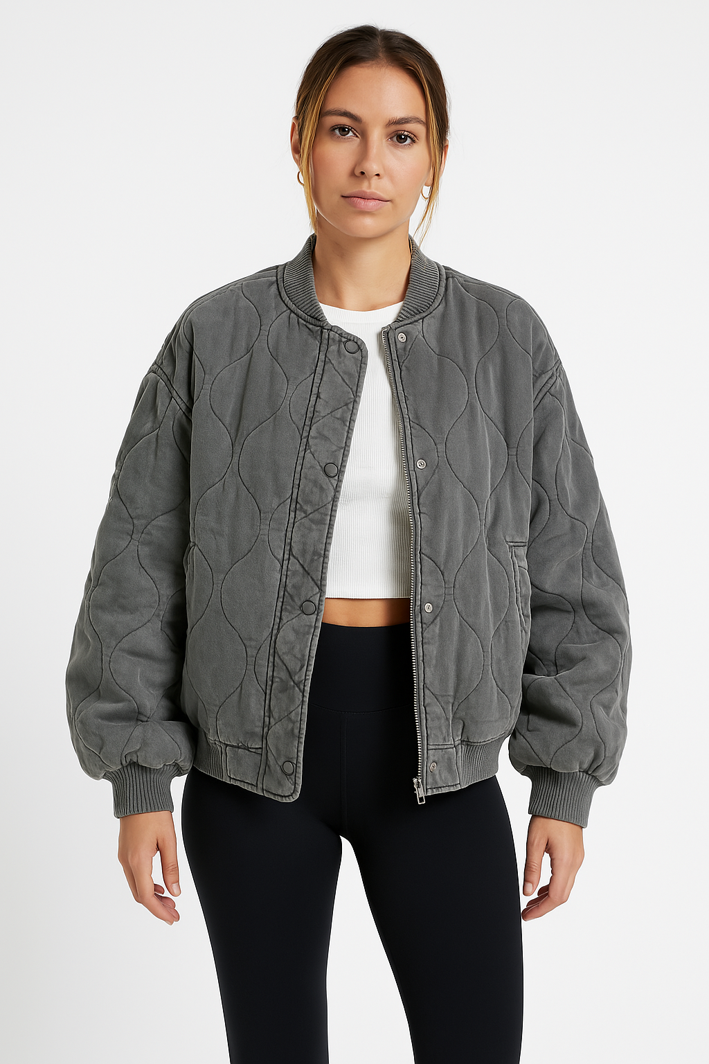 R&B | Damen Gesteppte Oversized Bomberjacke