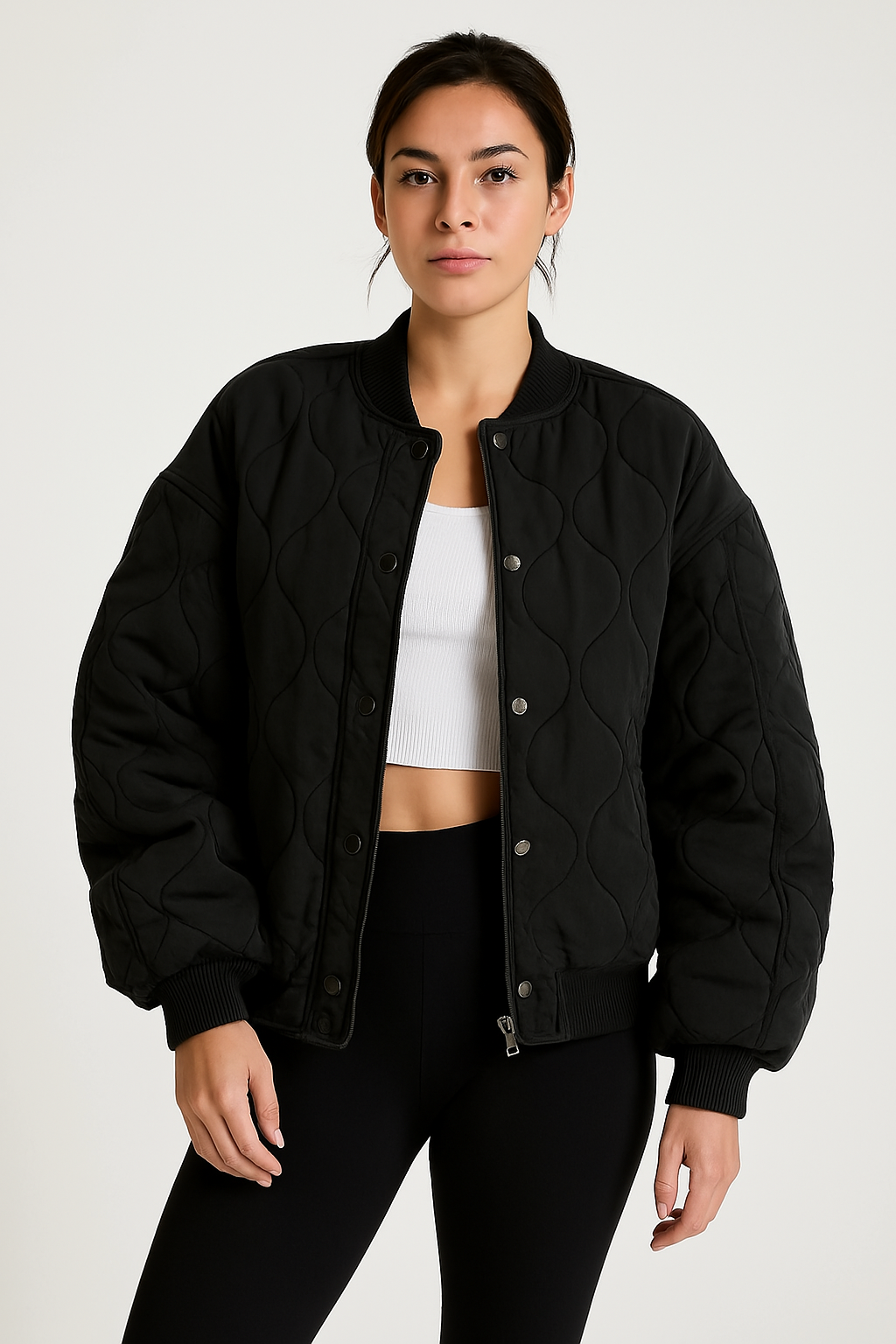 R&B | Damen Gesteppte Oversized Bomberjacke