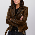 R&B | Slim Fit Biker Lederjacke für Damen