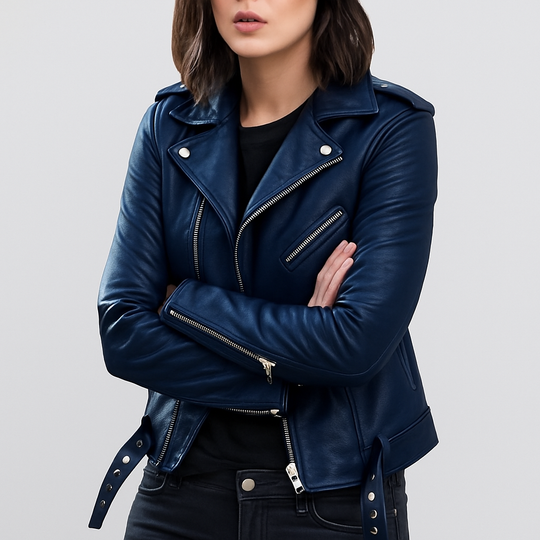 R&B | Slim Fit Biker Lederjacke für Damen