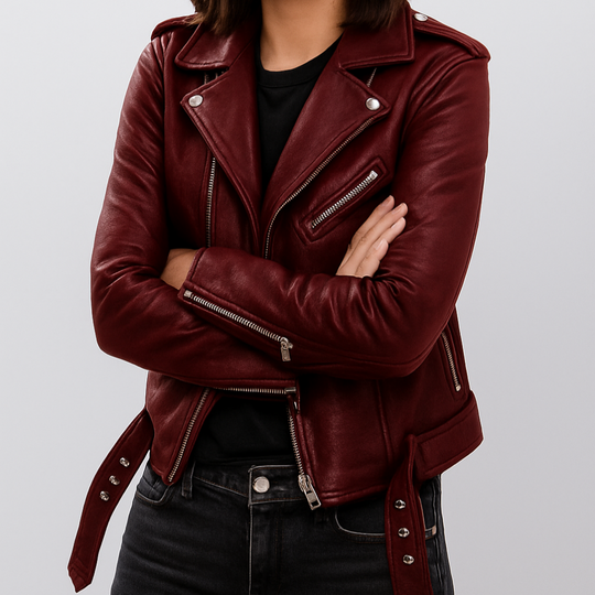 R&B | Slim Fit Biker Lederjacke für Damen
