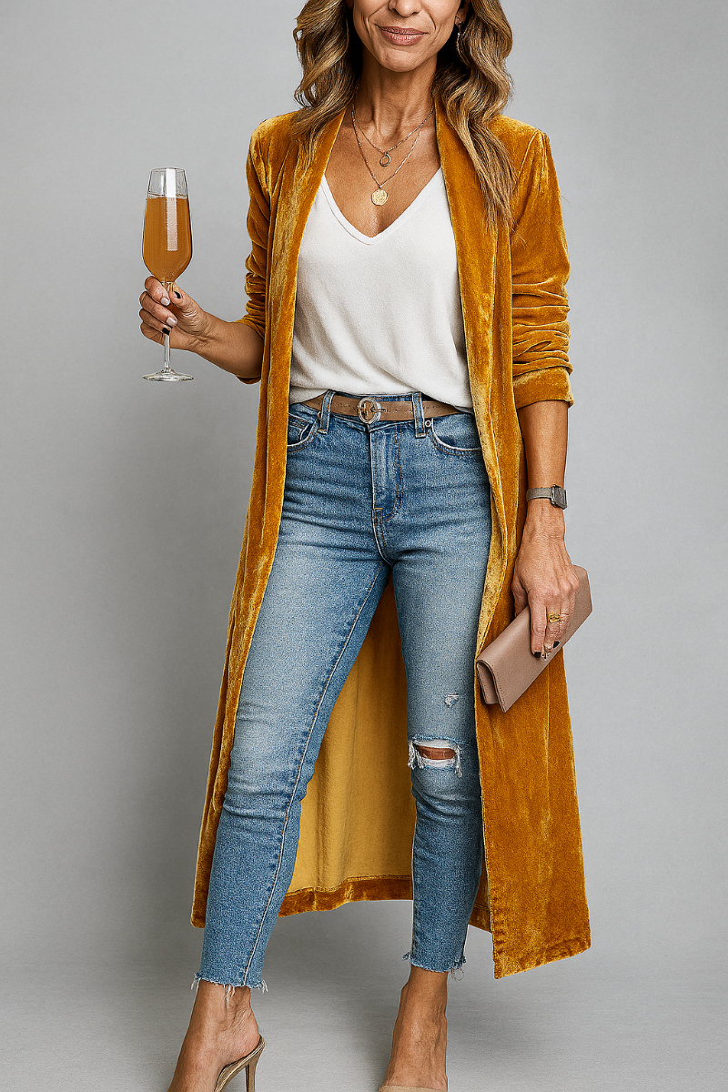 R&B | Lange Stoffjacke für Damen