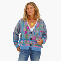 R&B | Strickjacke Im Boho-Stil mit Floralen Akzenten - Gemütliche, Modische Cardigan für Freizeit und Alltag