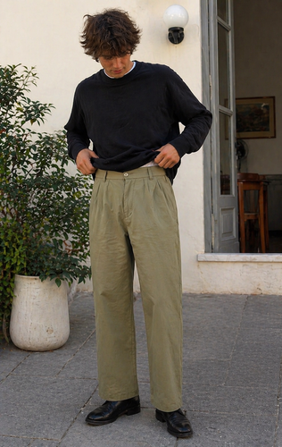 R&B Herren Hose Leinenoptik Gerade Passform Sommer