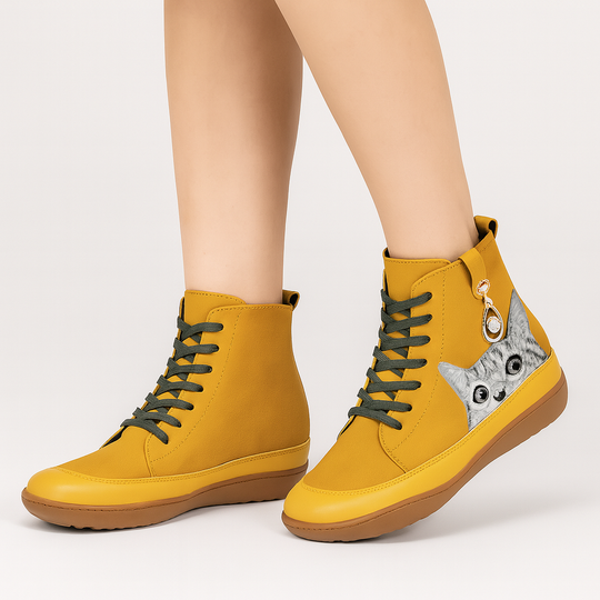 Leonore | Winterstiefel mit Katzenmuster R&B