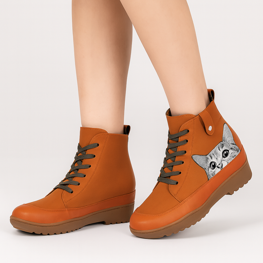 Leonore | Winterstiefel mit Katzenmuster R&B