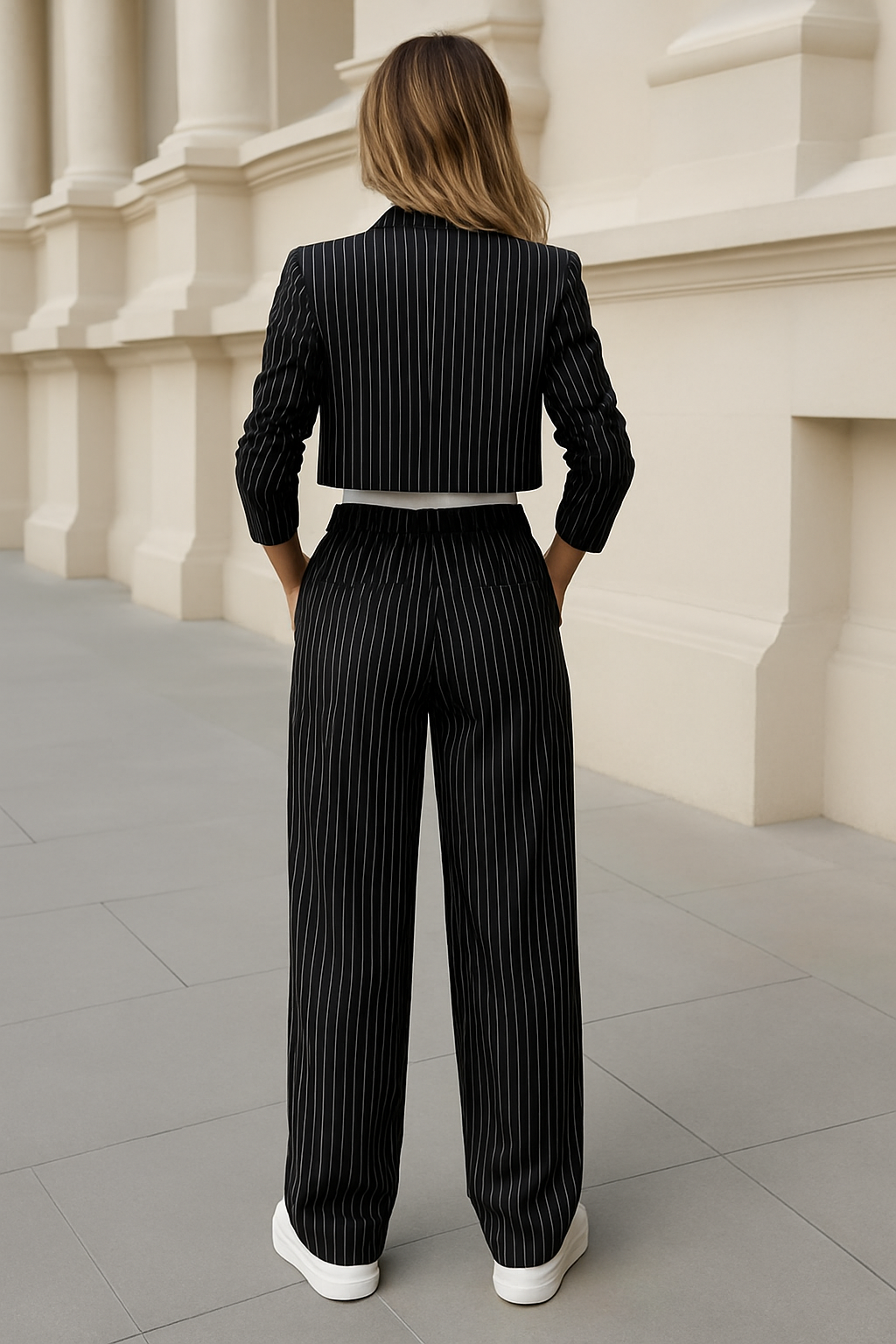 R&B | Stylischer Nadelstreifen Blazer und Hosen Satz