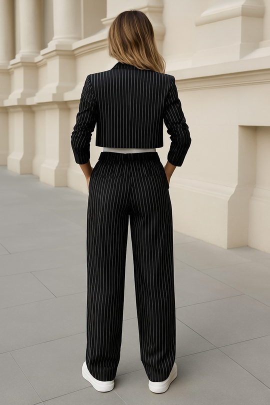 R&B | Stylischer Nadelstreifen Blazer und Hosen Satz