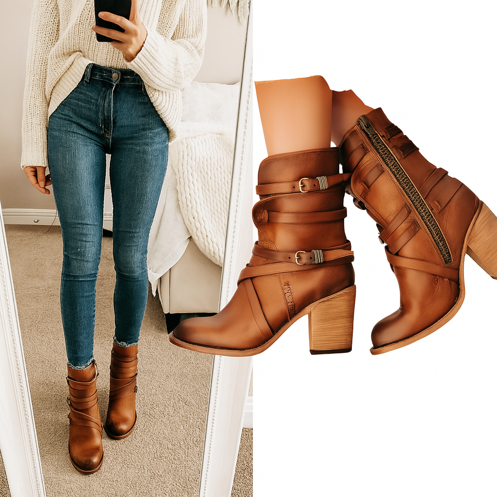 Damen Ankle Boots mit Vintage-Charme & modernem Absatz R&B