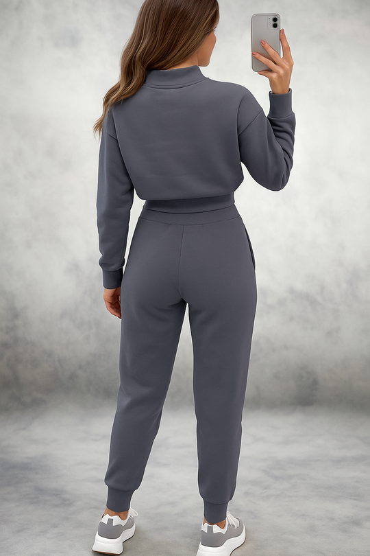 R&B | Schicker Trainingsanzug mit Langen Ärmeln und High Waist Hose