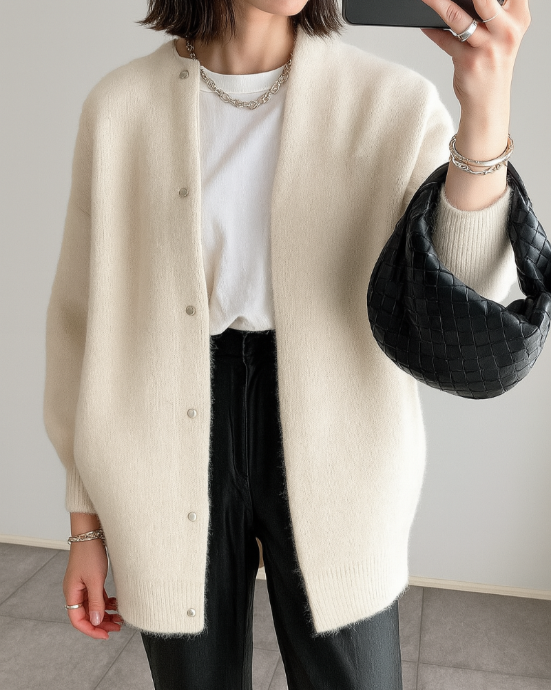 R&B | Gemütlich Minimalistischer Weich Gestrickter Blazer für Damen