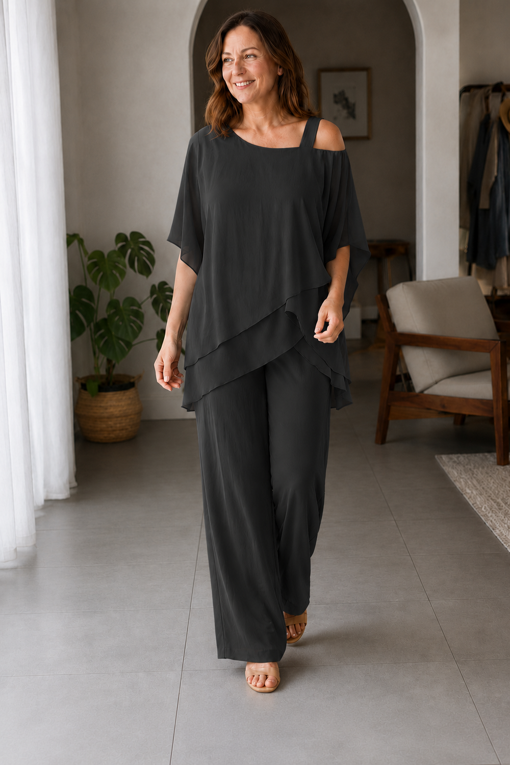 R&B |  Jumpsuit | Eleganter Zweiteiler mit Cold Shoulder