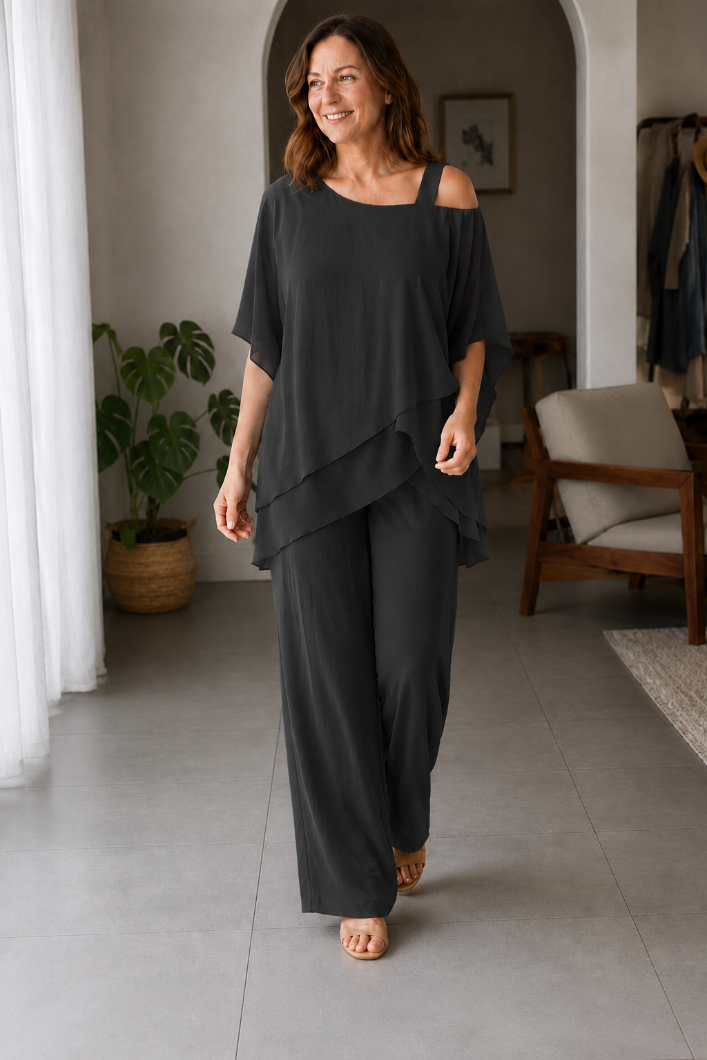 R&B |  Jumpsuit | Eleganter Zweiteiler mit Cold Shoulder