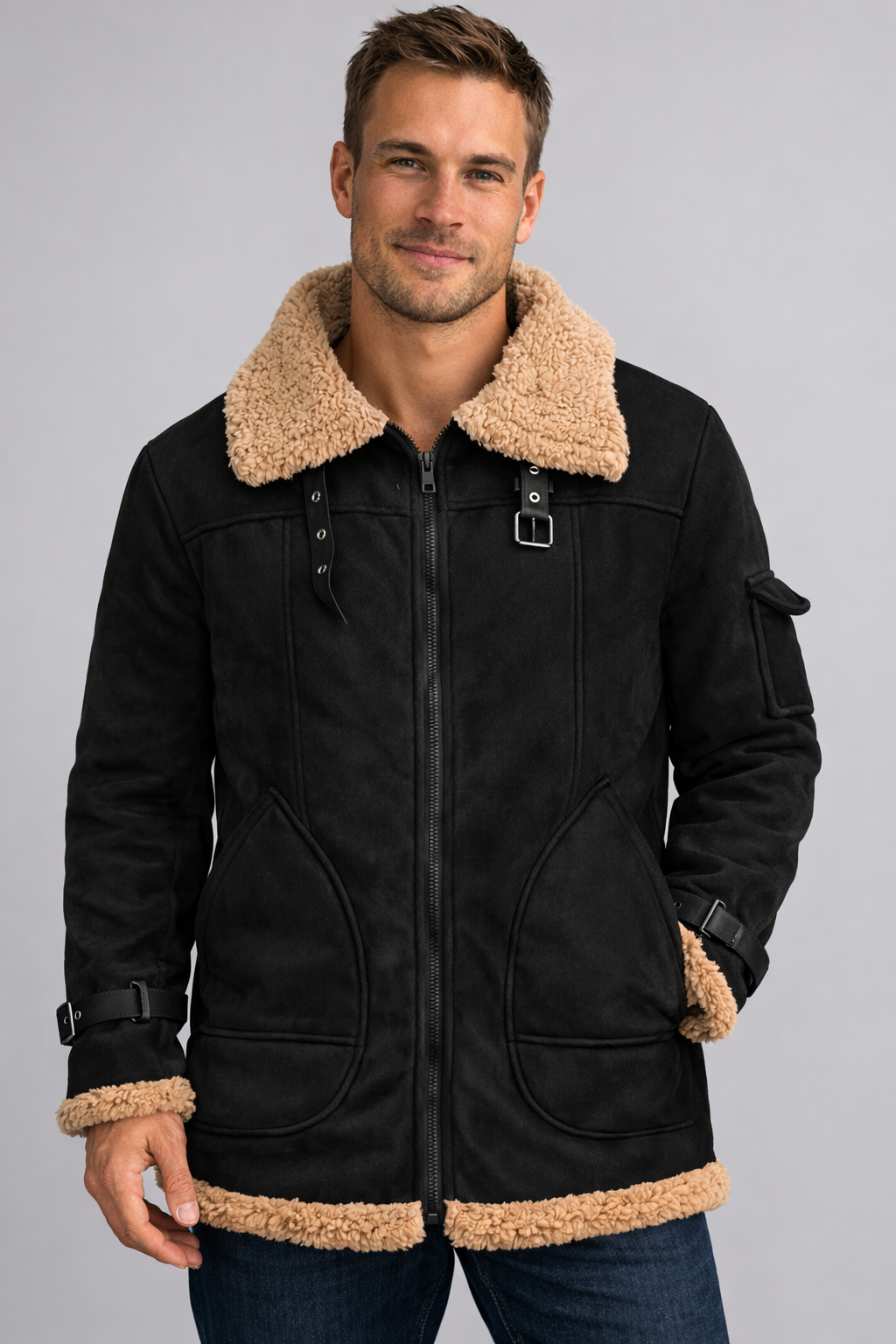 R&B Herren Camel Stilvolle fliegende jacke