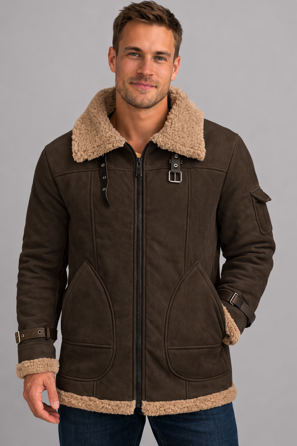 R&B Herren Camel Stilvolle fliegende jacke