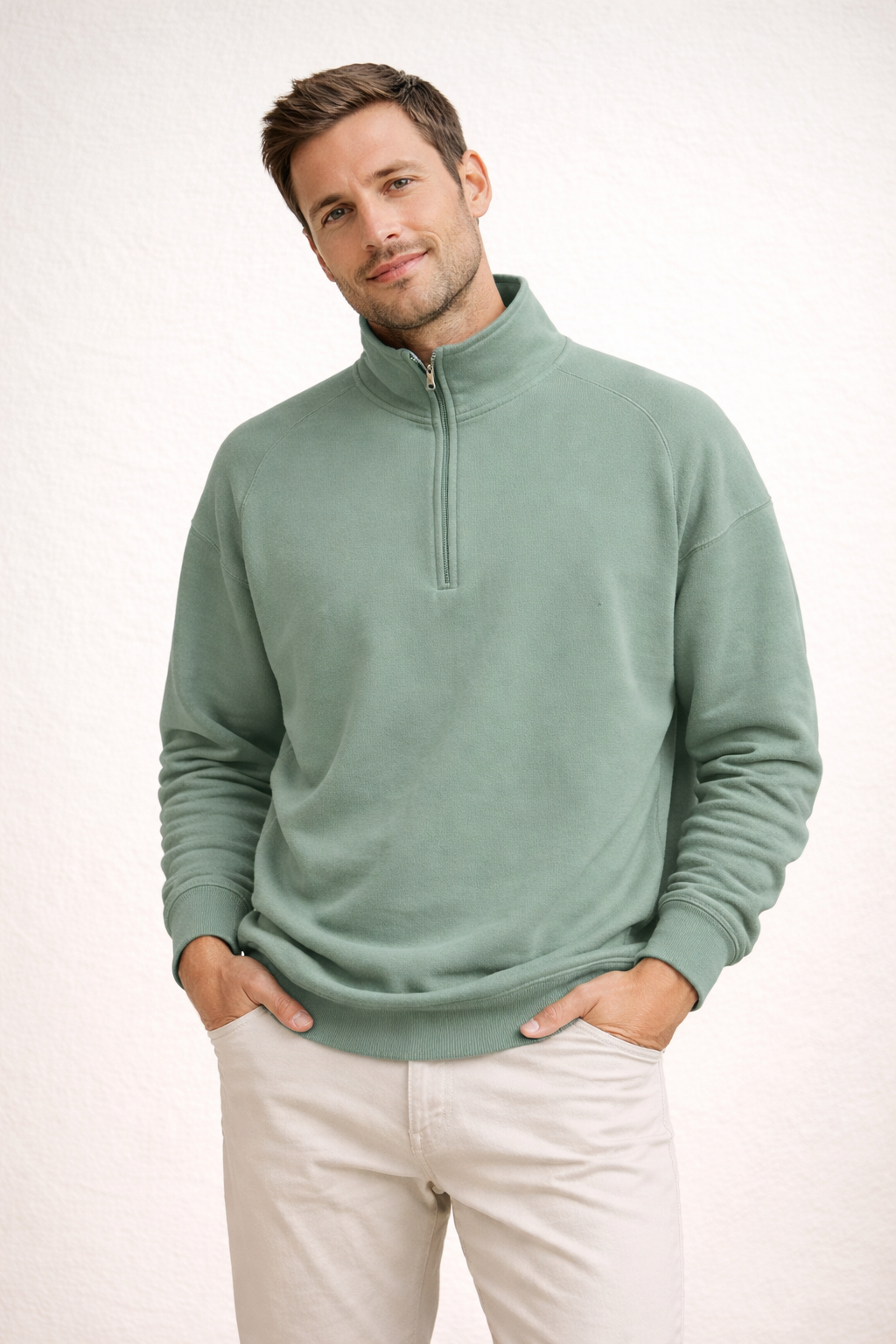 R&B | Herren Top Half-Zip mit Stehkragen