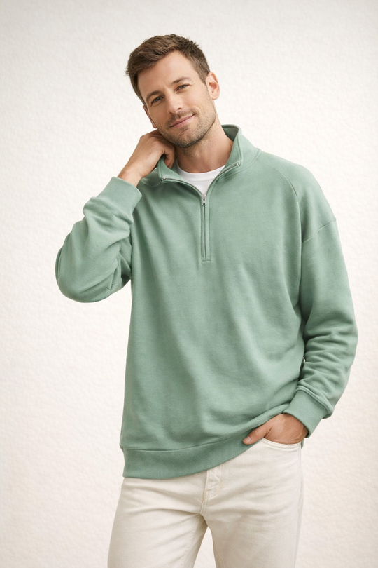 R&B | Herren Top Half-Zip mit Stehkragen