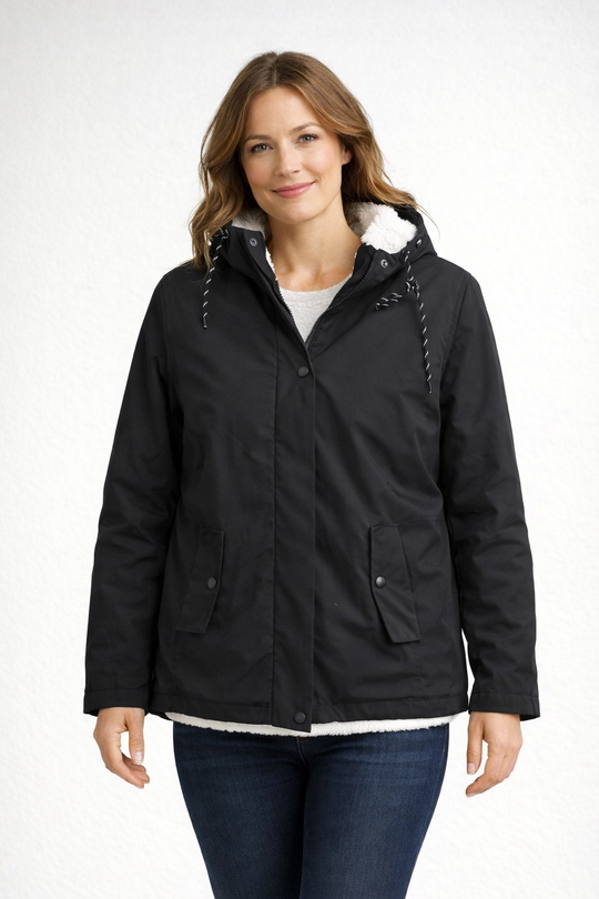R&B | Damen Winterjacke mit Kapuze und Fleecefutter