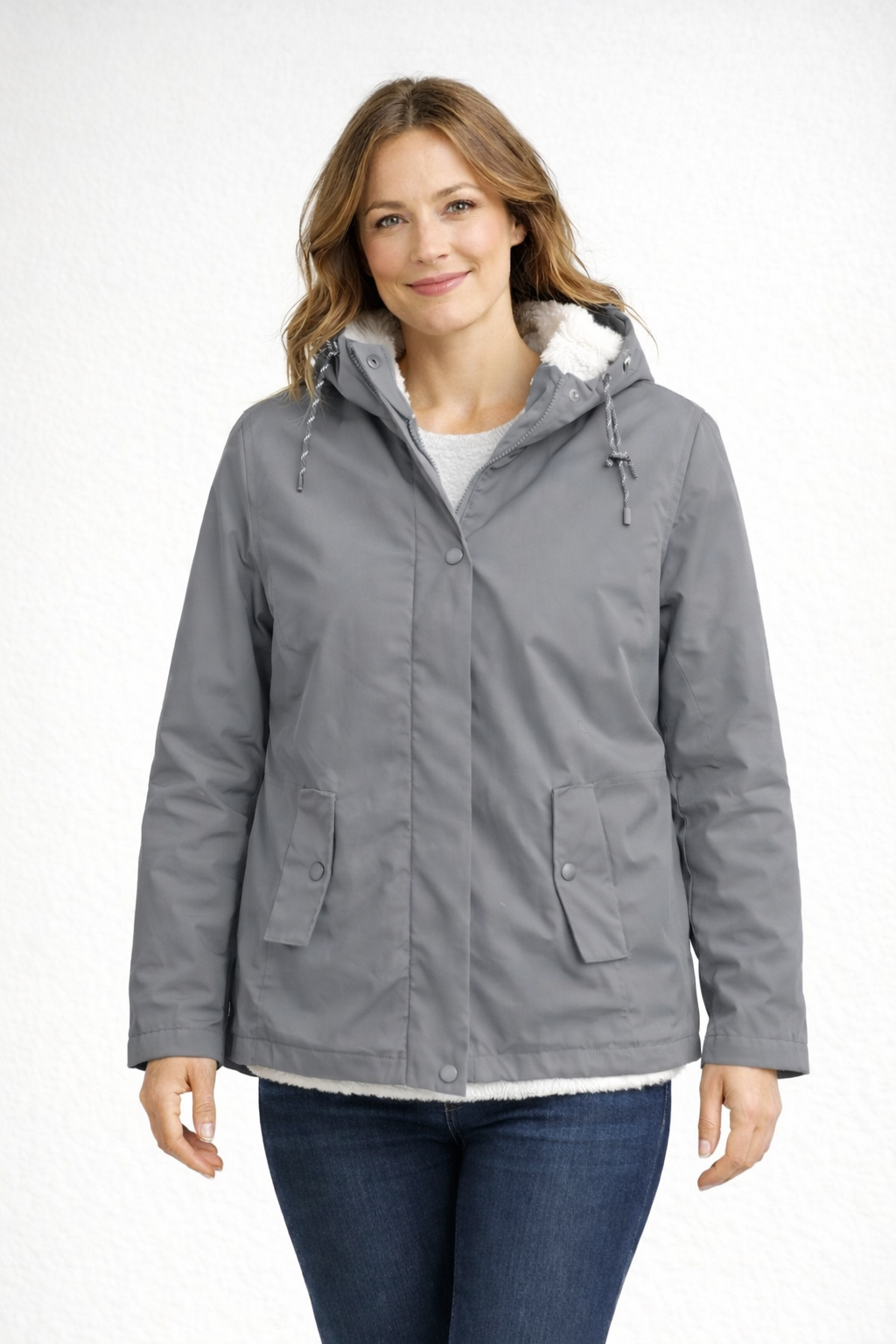 R&B | Damen Winterjacke mit Kapuze und Fleecefutter