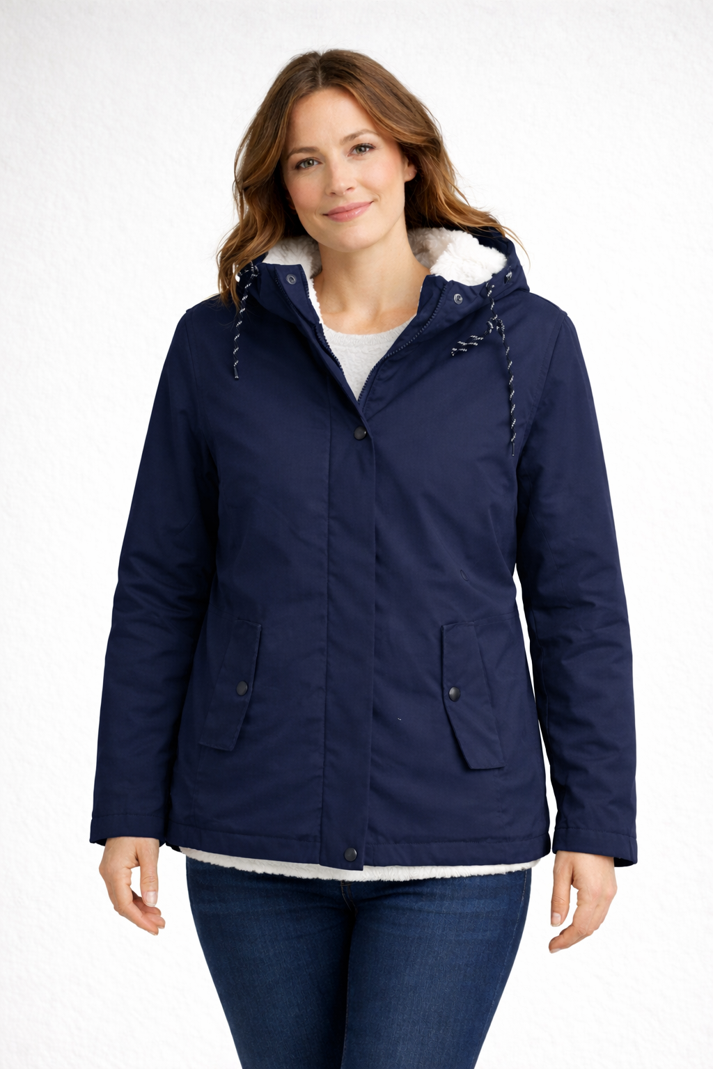 R&B | Damen Winterjacke mit Kapuze und Fleecefutter