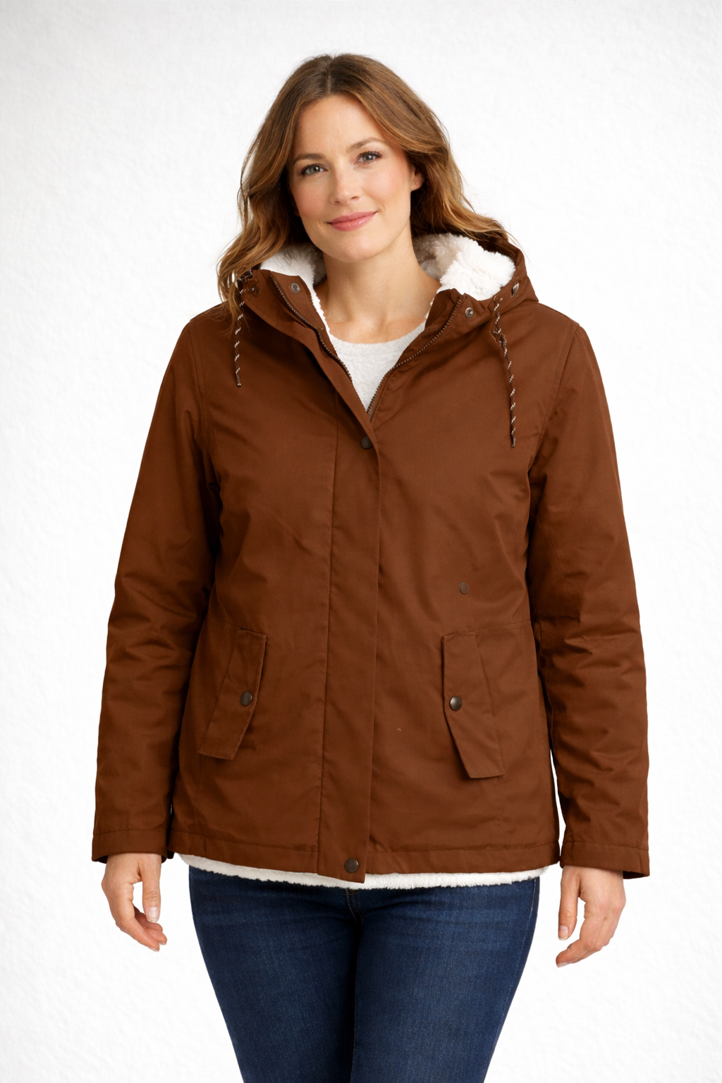 R&B | Damen Winterjacke mit Kapuze und Fleecefutter