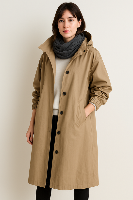 R&B | Damen Trenchcoat mit Kapuze