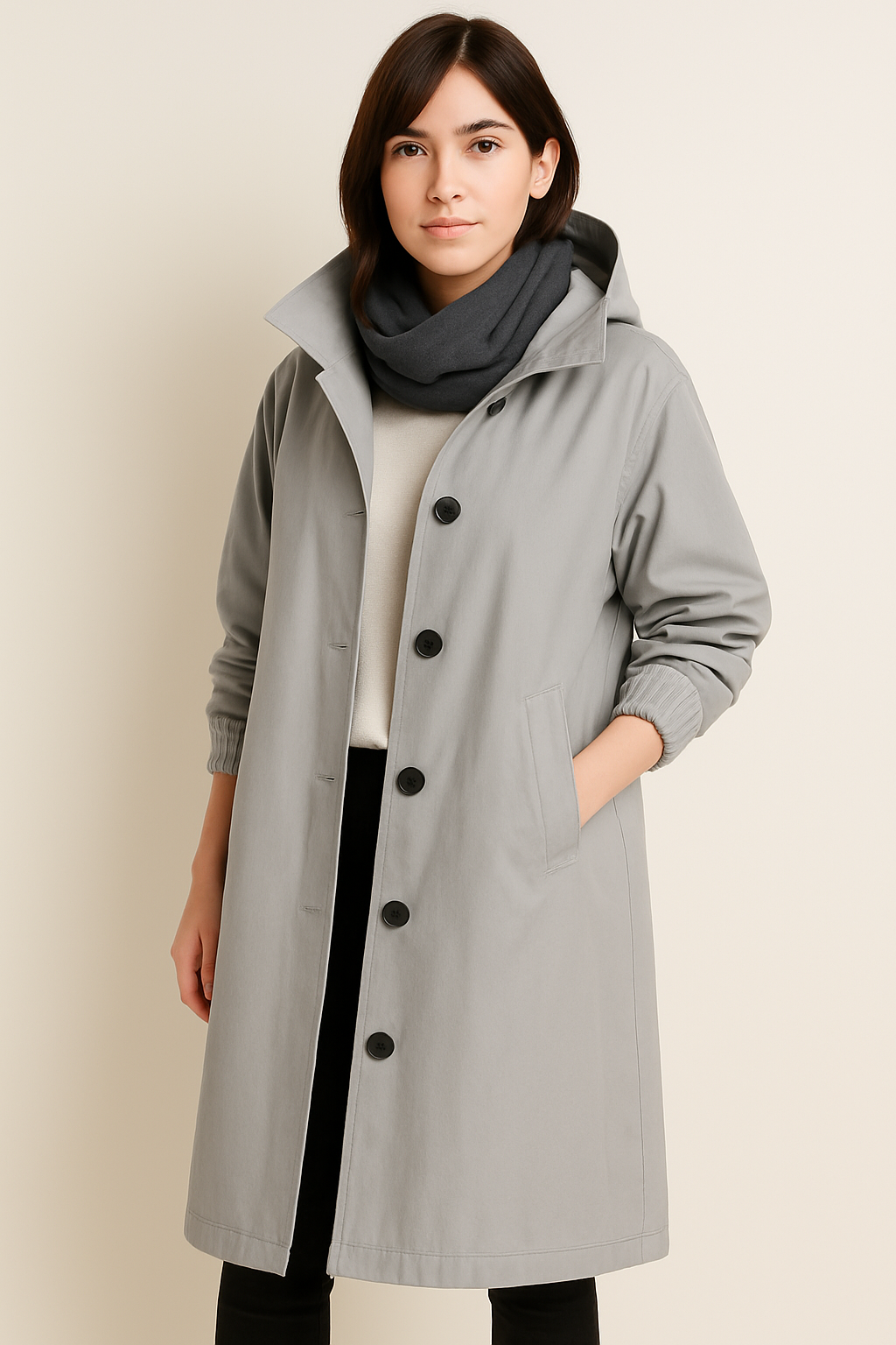 R&B | Damen Trenchcoat mit Kapuze