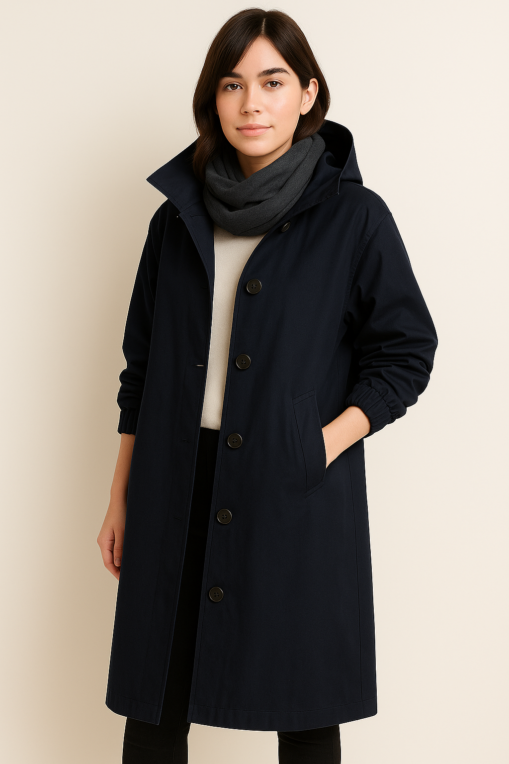 R&B | Damen Trenchcoat mit Kapuze