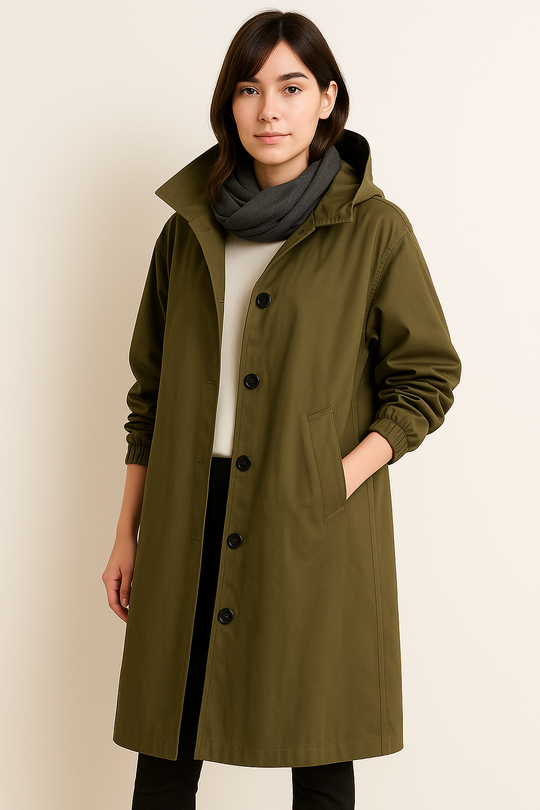 R&B | Damen Trenchcoat mit Kapuze