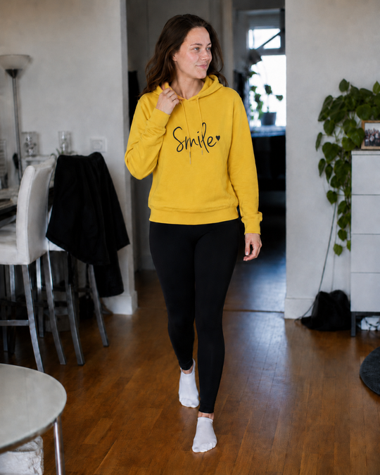 R&B Damen Hoodie mit Smile-Print und Kapuze
