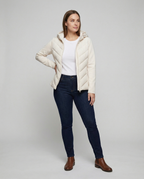 Damen Textil Jacke mit Chevron-Steppung & Kapuze | R&B