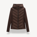 Damen Textil Jacke mit Chevron-Steppung & Kapuze | R&B