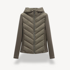 Damen Textil Jacke mit Chevron-Steppung & Kapuze | R&B