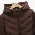 Damen Textil Jacke mit Chevron-Steppung & Kapuze | R&B