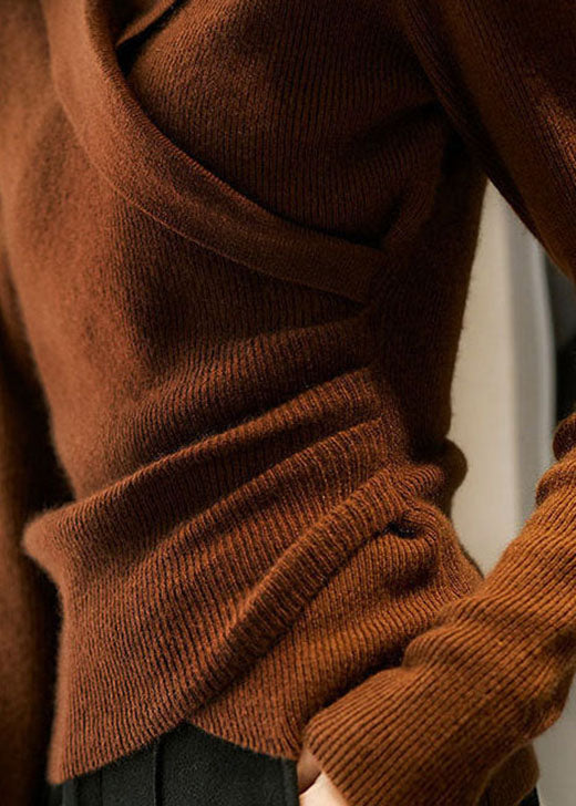R&B | Gestrickter V-Ausschnitt Pullover mit langen Ärmeln