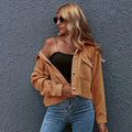 R&B | Kragen Cropped Cord-Jacke