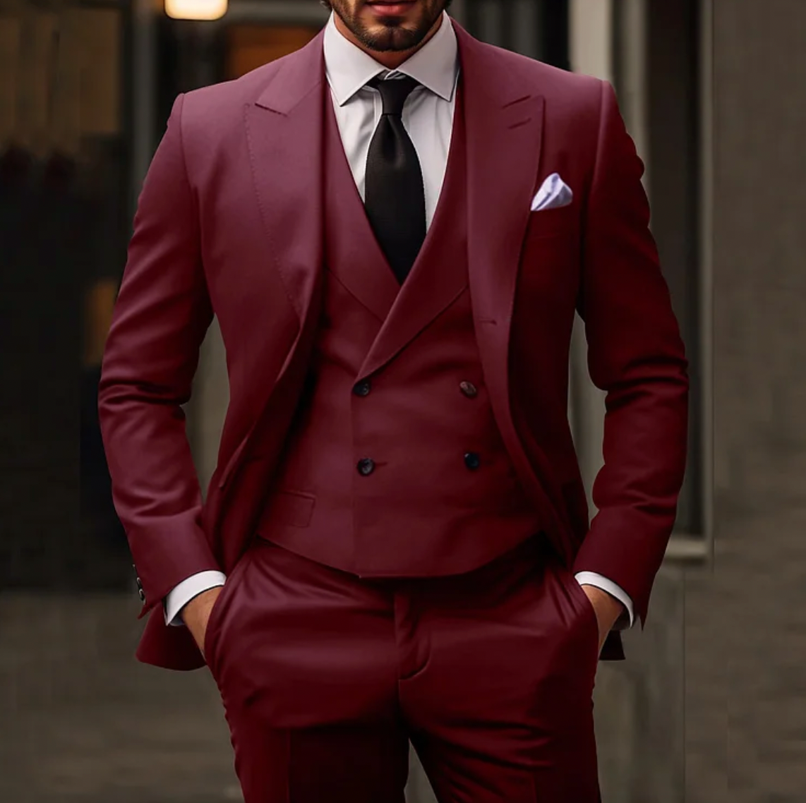 R&B | Herren Smoking 3-teilig - Blazer, Weste & Hose