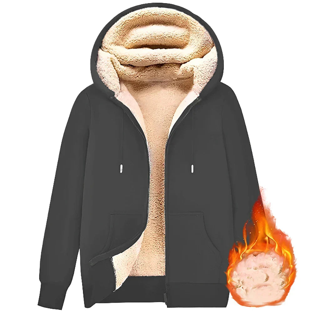 R&B | Hoodie aus Lambswool - warmes & weiches Sweatshirt mit Kapuze und plüschigem Futter für den Winter