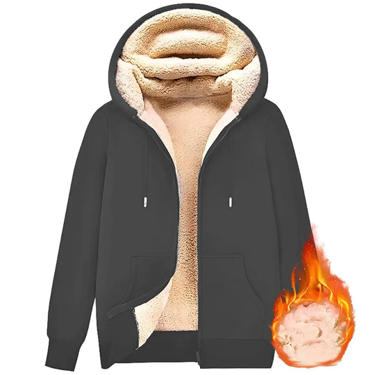 R&B | Hoodie aus Lambswool - warmes & weiches Sweatshirt mit Kapuze und plüschigem Futter für den Winter