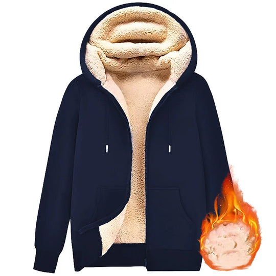 R&B | Hoodie aus Lambswool - warmes & weiches Sweatshirt mit Kapuze und plüschigem Futter für den Winter