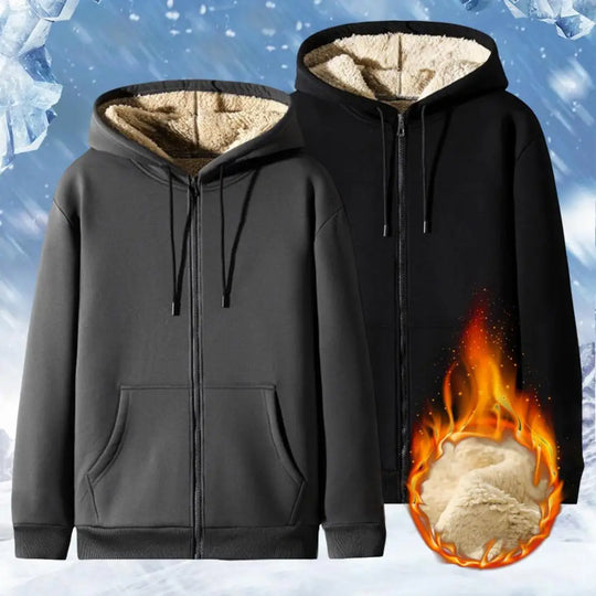 R&B | Hoodie aus Lambswool - warmes & weiches Sweatshirt mit Kapuze und plüschigem Futter für den Winter